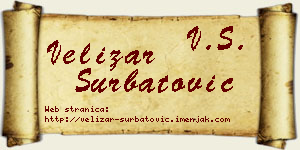 Velizar Šurbatović vizit kartica